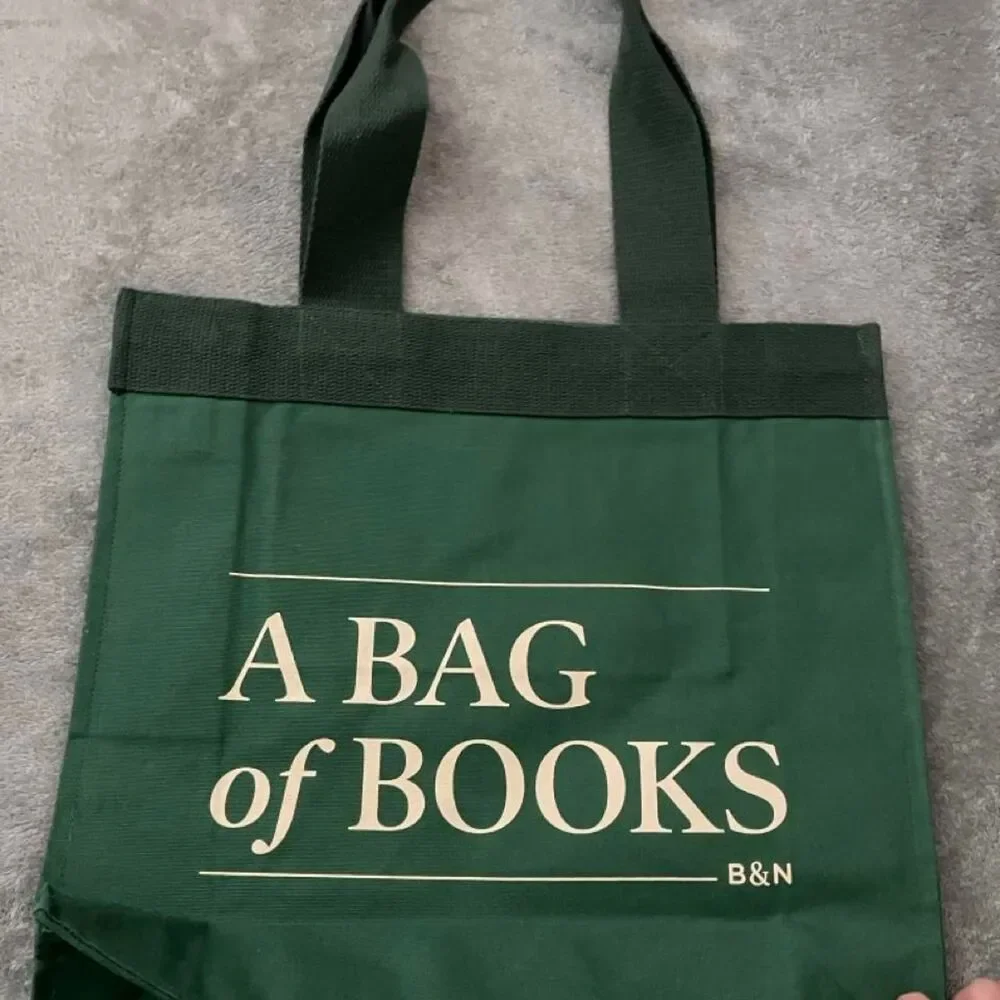 Barnes & Noble A Bag of Books Green Canvas Tote Bag